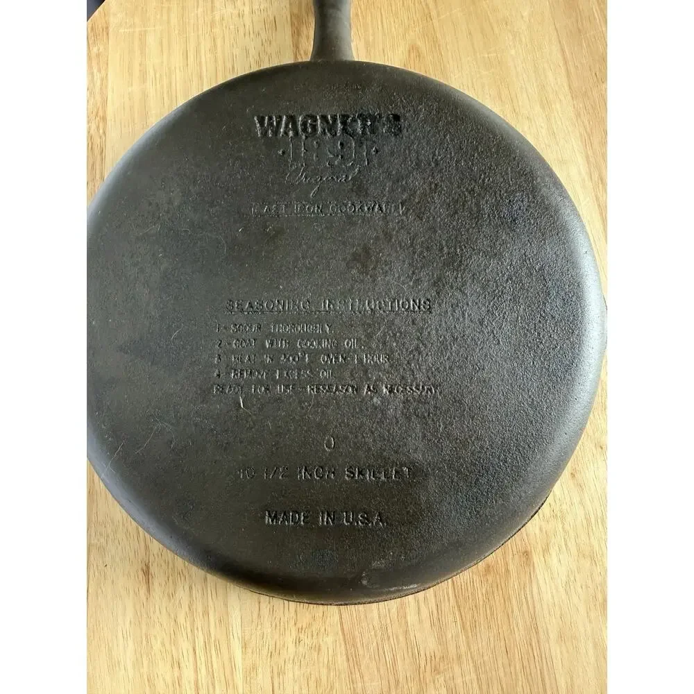 Wagner’s 1891 Original 10.5” Cast Iron Skillet Made in USA No Rock No Spin